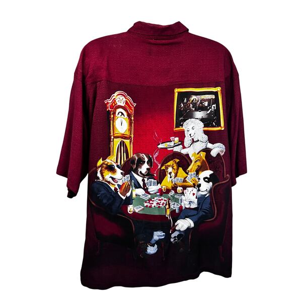 Big Dogs Mens Vintage Playing Poker All Over Print Button Up Shirt 2XL - Picture 2 of 6